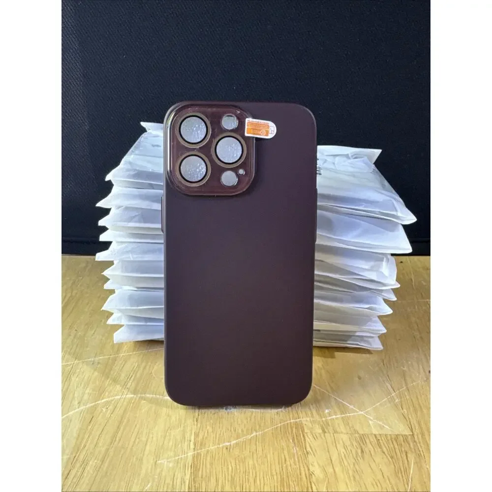 10x iPhone 13 Pro Wine Red Silicone Cases w Camera Lens Protection